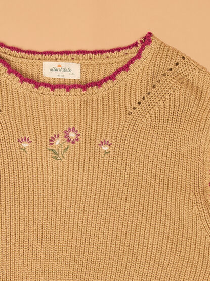 Florence Floral Embroidered Sweater - AS Kids