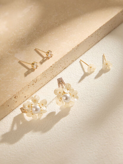 Flower Pearl Cluster Earring Set - ALTAR'D STATE KIDS