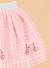 Gingham Golf Cart Tutu Detail 2 - ALTAR'D STATE KIDS