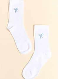 Bleu Bow Embroidered Crew Socks - ALTAR'D STATE KIDS