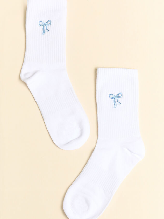 Bleu Bow Embroidered Crew Socks - ALTAR'D STATE KIDS