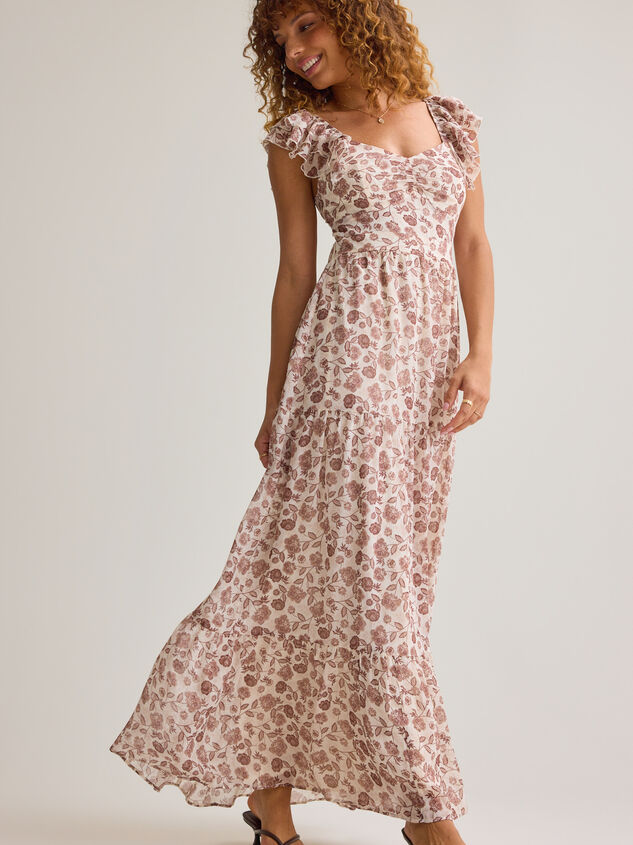 Julie Adeline Floral Ruffle Maxi Dress Detail 3 - AS Kids