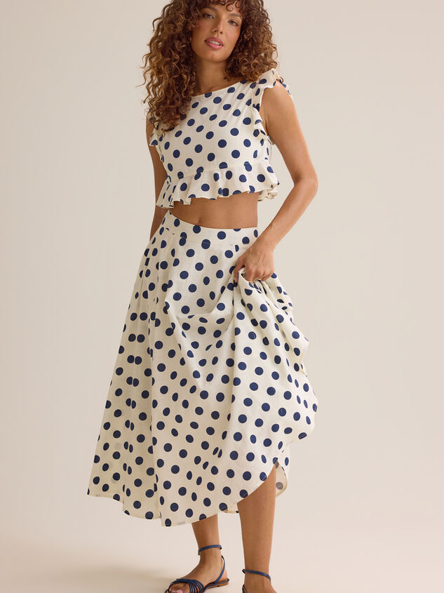 Billie Polka Dot Linen Top Detail 2 - AS Kids