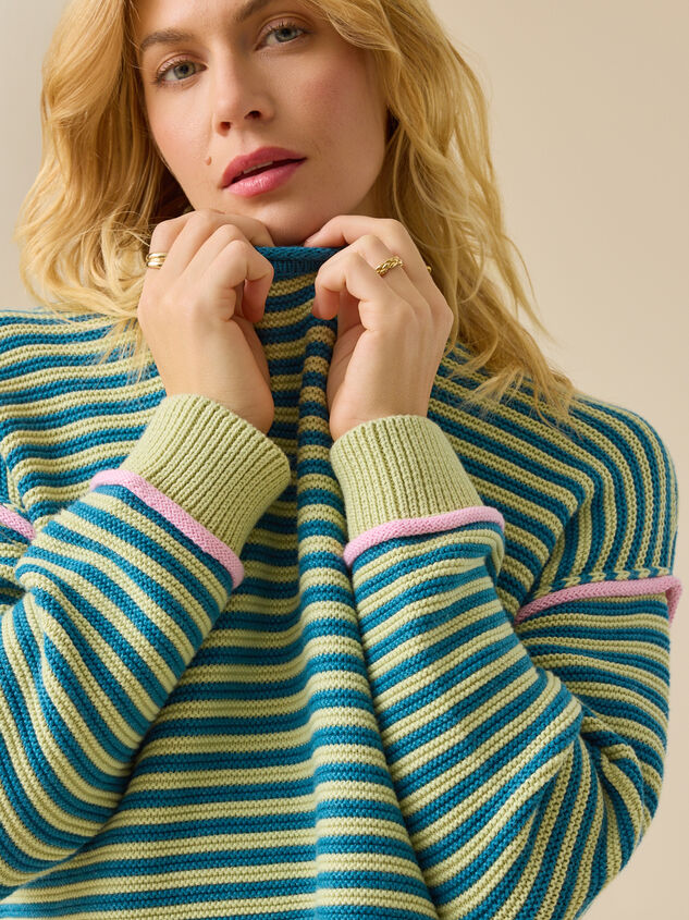 Blossom Stripe Pullover Sweater Detail 2 - ALTAR'D STATE KIDS