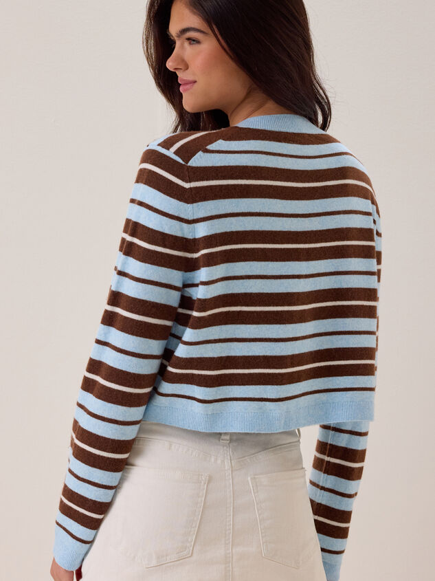 Londyn Multi Stripe Button Up Cardigan Detail 3 - AS Kids