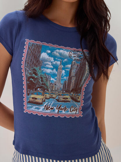 New York Post Card Baby Tee - AS Kids