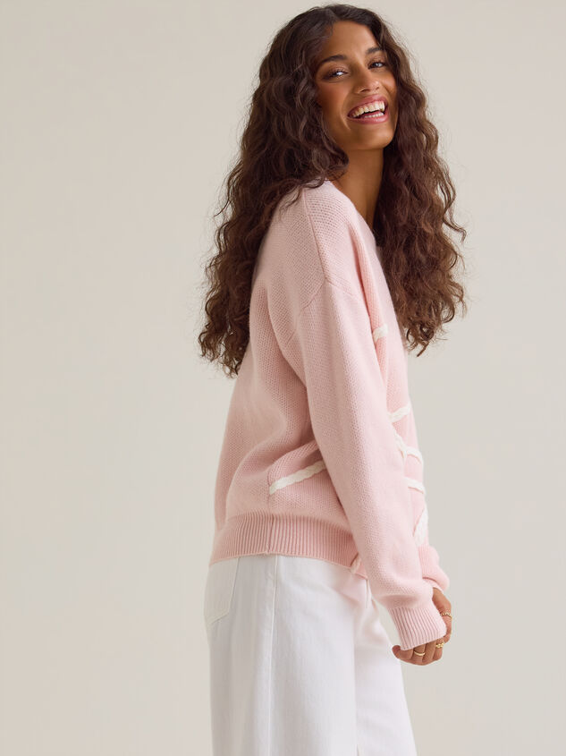 Briar Braided Bow Mama Sweater Detail 5 - AS Kids