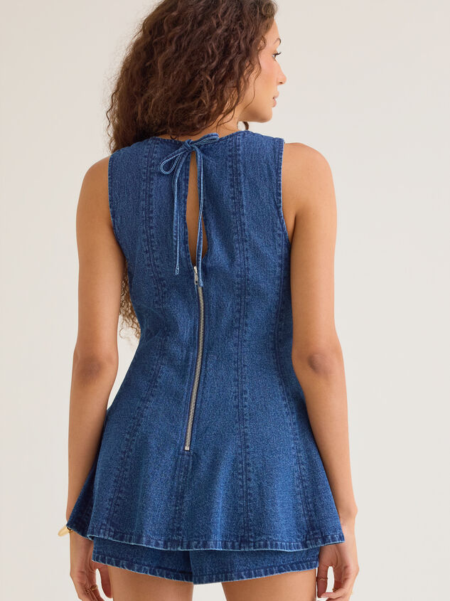 Aizza Sleeveless Denim Flowy Romper Detail 3 - AS Kids