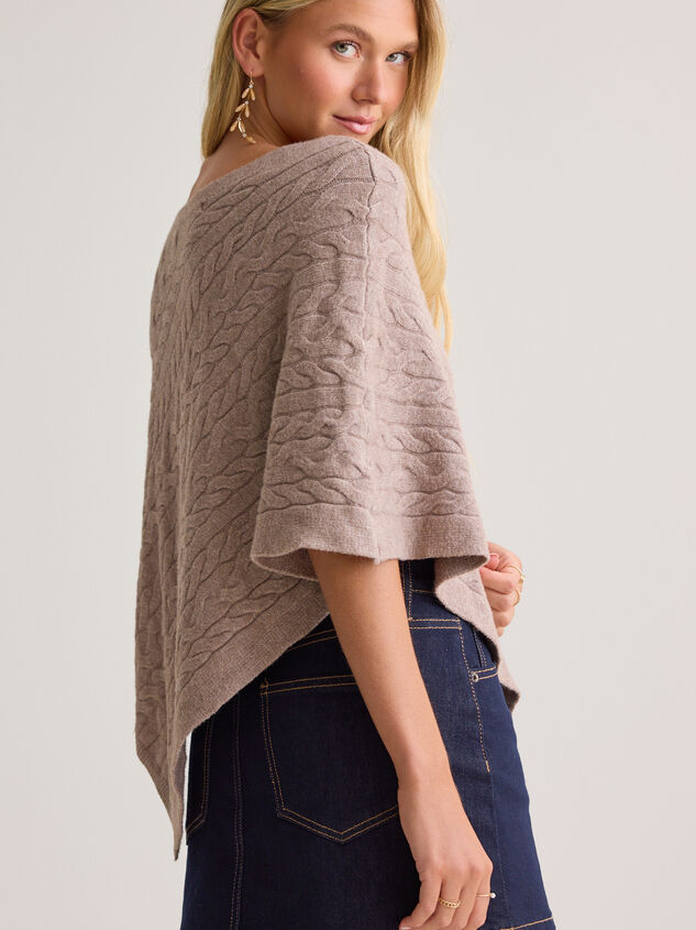 Constance Cable Knit Poncho Detail 6 - AS Kids
