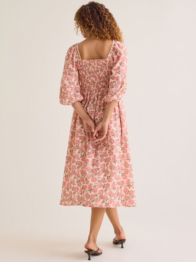Zainy Floral Midi Mama Dress Detail 4 - AS Kids