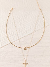 Faith & Pearl Layered Necklace Detail 3 - AS Kids