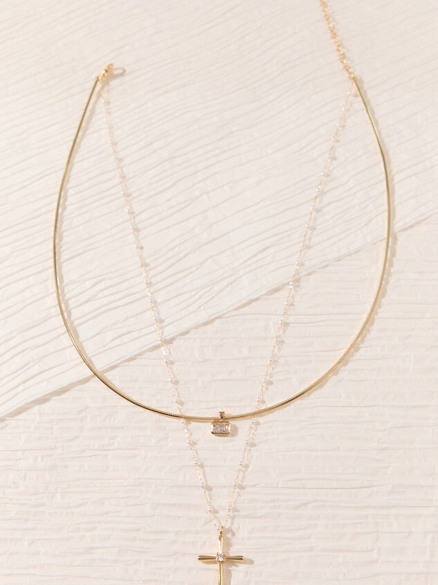 Faith & Pearl Layered Necklace Detail 3 - AS Kids