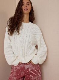 Colette Cable Knit Sweater Detail 3 - AS Kids