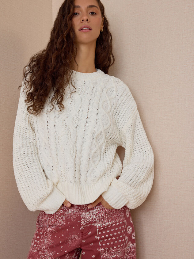 Colette Cable Knit Sweater Detail 3 - AS Kids