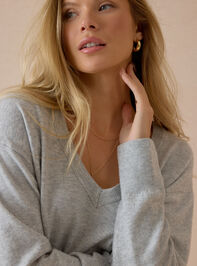 Flynn V Neck Pullover Sweater Detail 4 - AS Kids