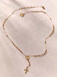 Beaded Y Neck Cross Necklace - AS Kids