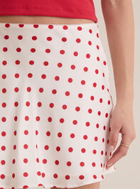 Maeve Polka Dot Satin Mini Skirt Detail 2 - ALTAR'D STATE KIDS