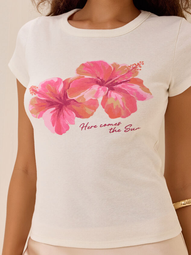 Here Comes the Sun Hibiscus Baby Tee Detail 2 - AS Kids