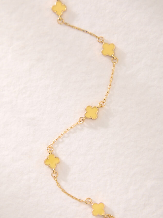 18k Yellow Clover Choker Detail 2 - AS Kids