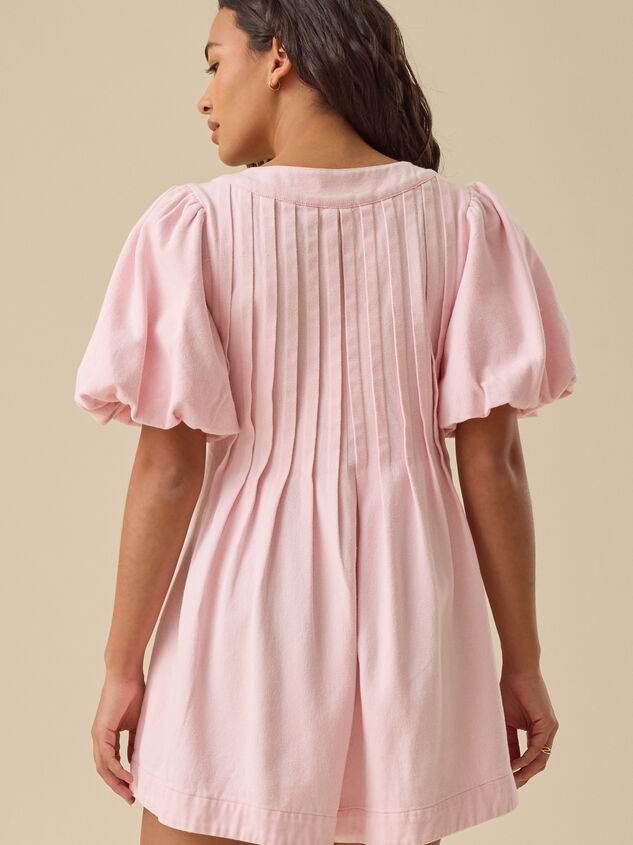 Evie Puff Sleeve Denim Romper Detail 6 - ALTAR'D STATE KIDS