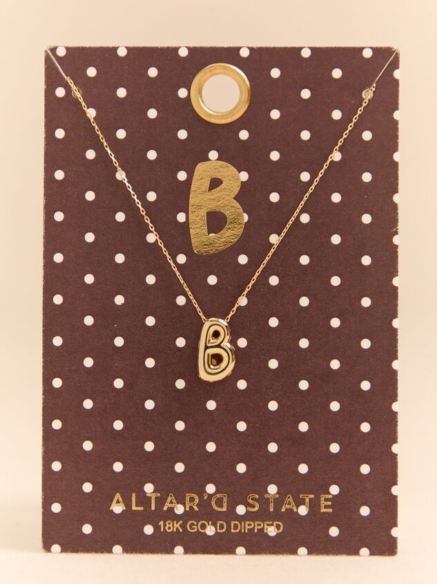 18k Gold B Bubble Monogram Necklace - AS Kids