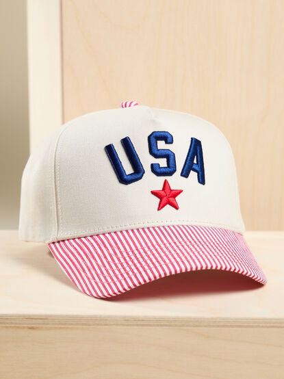 USA Striped Trucker Hat - AS Kids