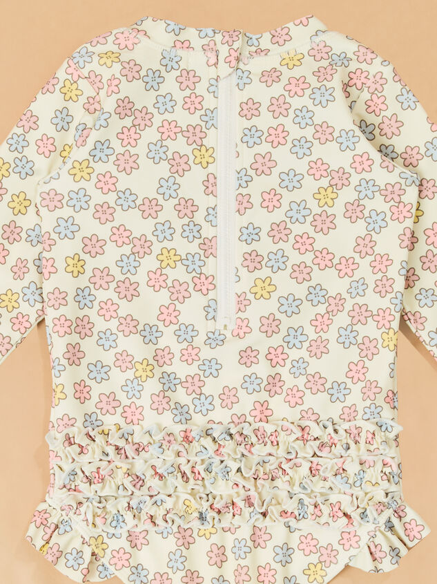 Sarah Long Sleeve Ruffle Butt Swimsuit Detail 5 - ALTAR'D STATE KIDS