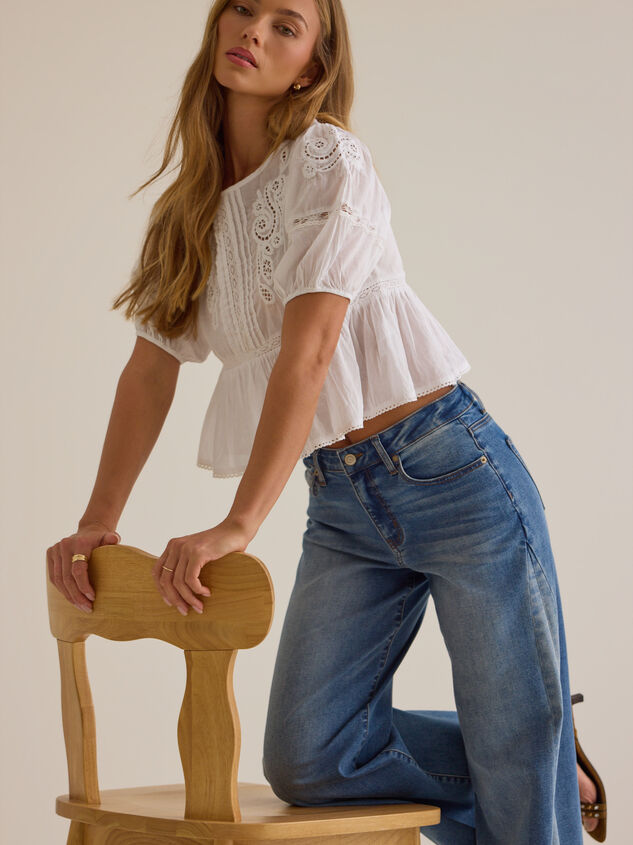 Drew Puff Sleeve Embroidered Top - ALTAR'D STATE KIDS