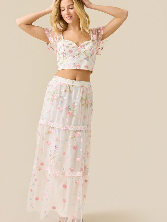 Ambrose Floral Embroidered Mesh Top Detail 3 - ALTAR'D STATE KIDS