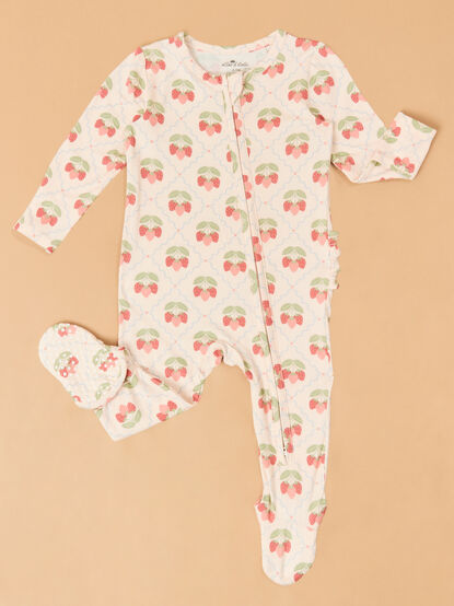 Sweet Strawberry Ruffle Back Footie - ALTAR'D STATE KIDS