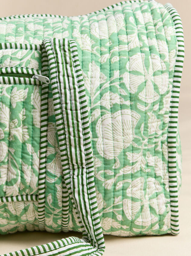 Green Gardenia Quilted Duffle Detail 3 - AS Kids