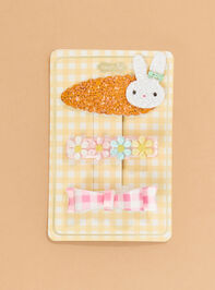 3-Piece Easter Hair Clip Set by Mudpie Detail 4 - ALTAR'D STATE KIDS