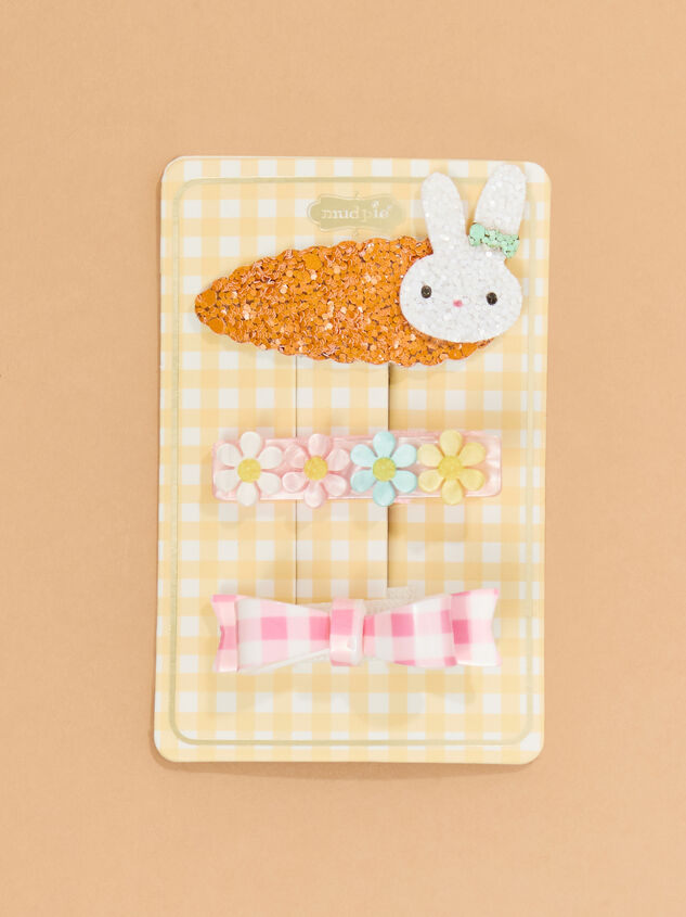 3-Piece Easter Hair Clip Set by Mudpie Detail 4 - ALTAR'D STATE KIDS