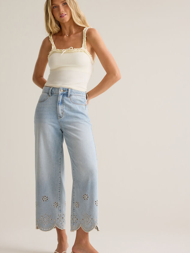 Natalee Embroidered Eyelet Jeans - AS Kids