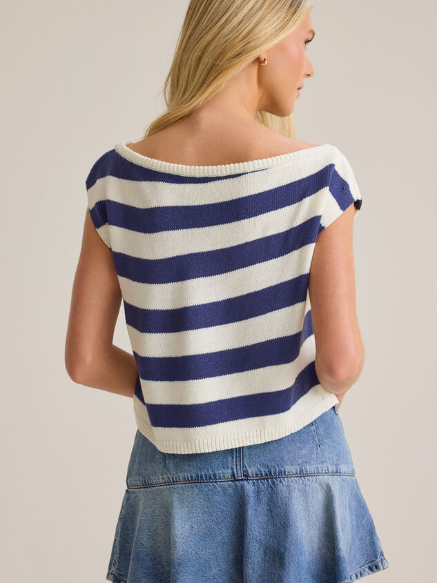 Ruth Striped Boat Neck Sweater Detail 6 - AS Kids