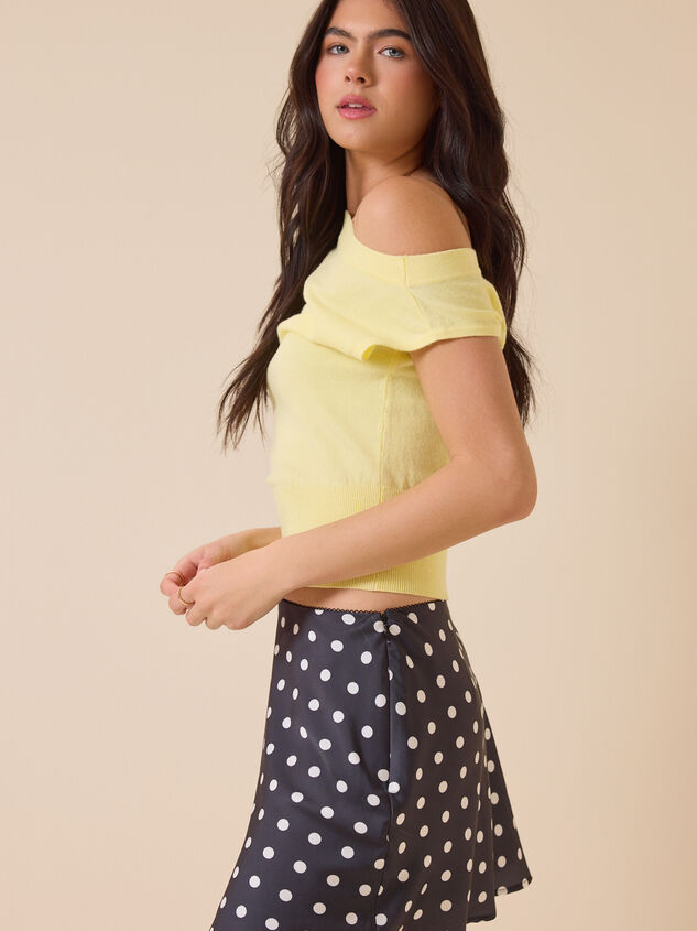 Maeve Polka Dot Satin Mini Skirt Detail 3 - ALTAR'D STATE KIDS