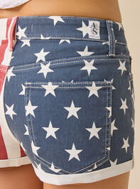 Mary American Flag Denim Shorts Detail 7 - ALTAR'D STATE KIDS