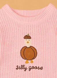 Sydney Silly Goose Pumpkin Sweater Detail 2 - AS Kids