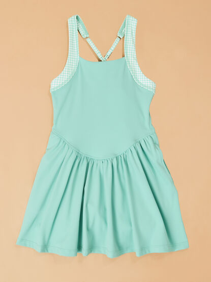 Greta Gingham Trim Athletic Dress - AS Kids