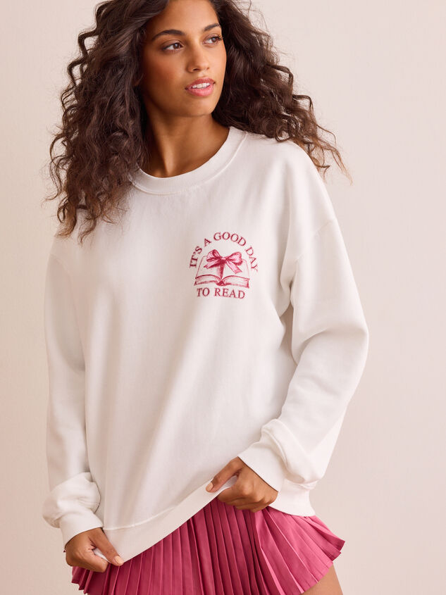 A Good Day To Read A Book Sweatshirt Detail 2 - ALTAR'D STATE KIDS