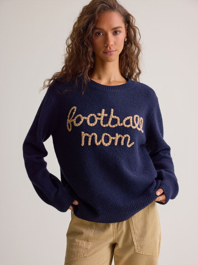 Football Mom Stitched Sweater Detail 4 - AS Kids
