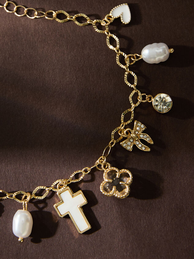 Cross Pearl Charm Bracelet Detail 2 - ALTAR'D STATE KIDS