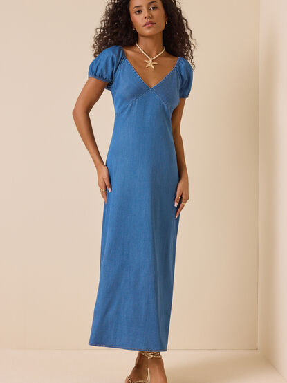 Hattie Denim Maxi Dress - AS Kids