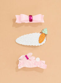 3-Piece Easter Hair Clip Set by Mudpie Detail 2 - ALTAR'D STATE KIDS