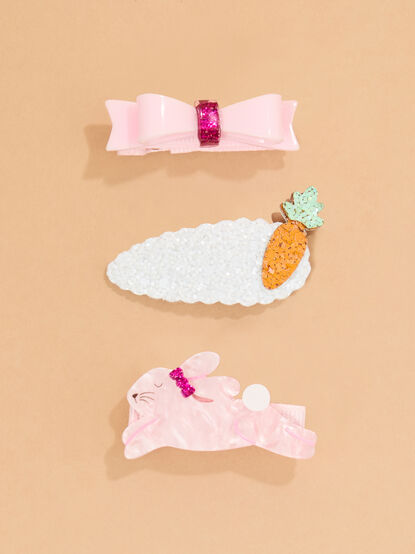 3-Piece Easter Hair Clip Set by Mudpie - ALTAR'D STATE KIDS