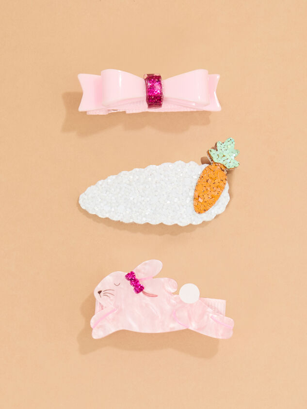 3-Piece Easter Hair Clip Set by Mudpie Detail 2 - ALTAR'D STATE KIDS
