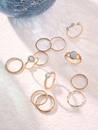 Blue Patchwork Ring Set - AS Kids