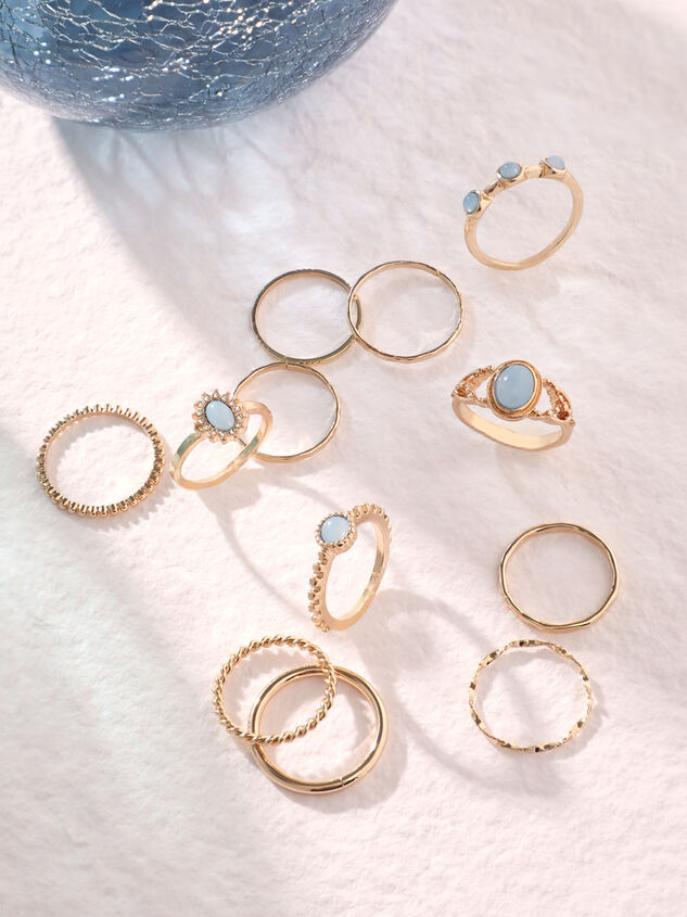 Blue Patchwork Ring Set Detail 2 - AS Kids