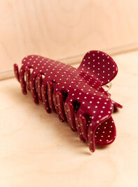 Cordovan Dot Claw Clip Detail 2 - AS Kids