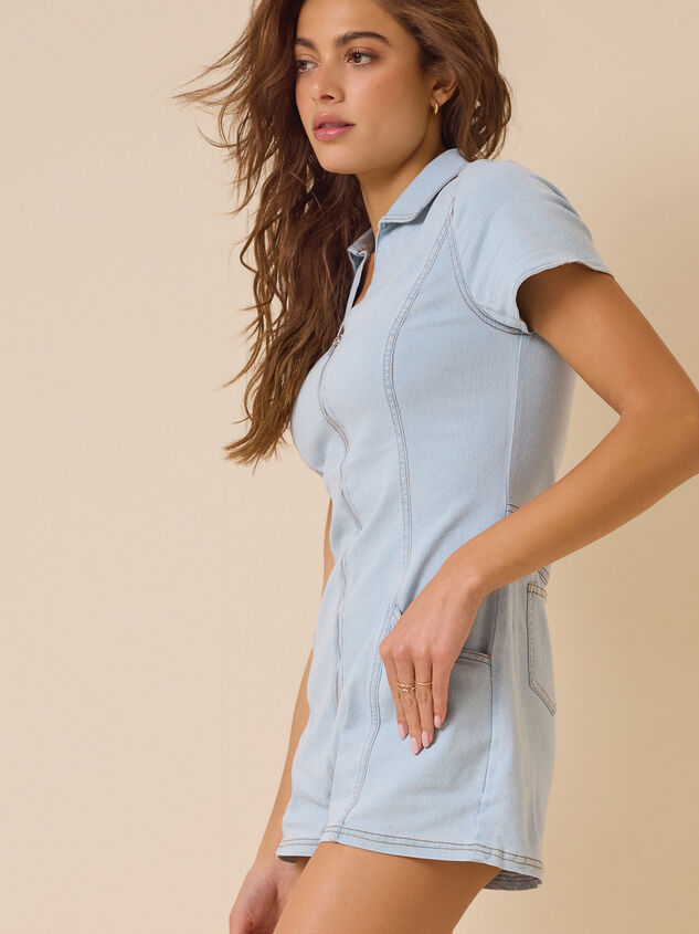 Kyleigh Zip-Up Denim Romper Detail 4 - ALTAR'D STATE KIDS